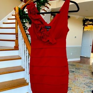 Sheer Red Mini Dress